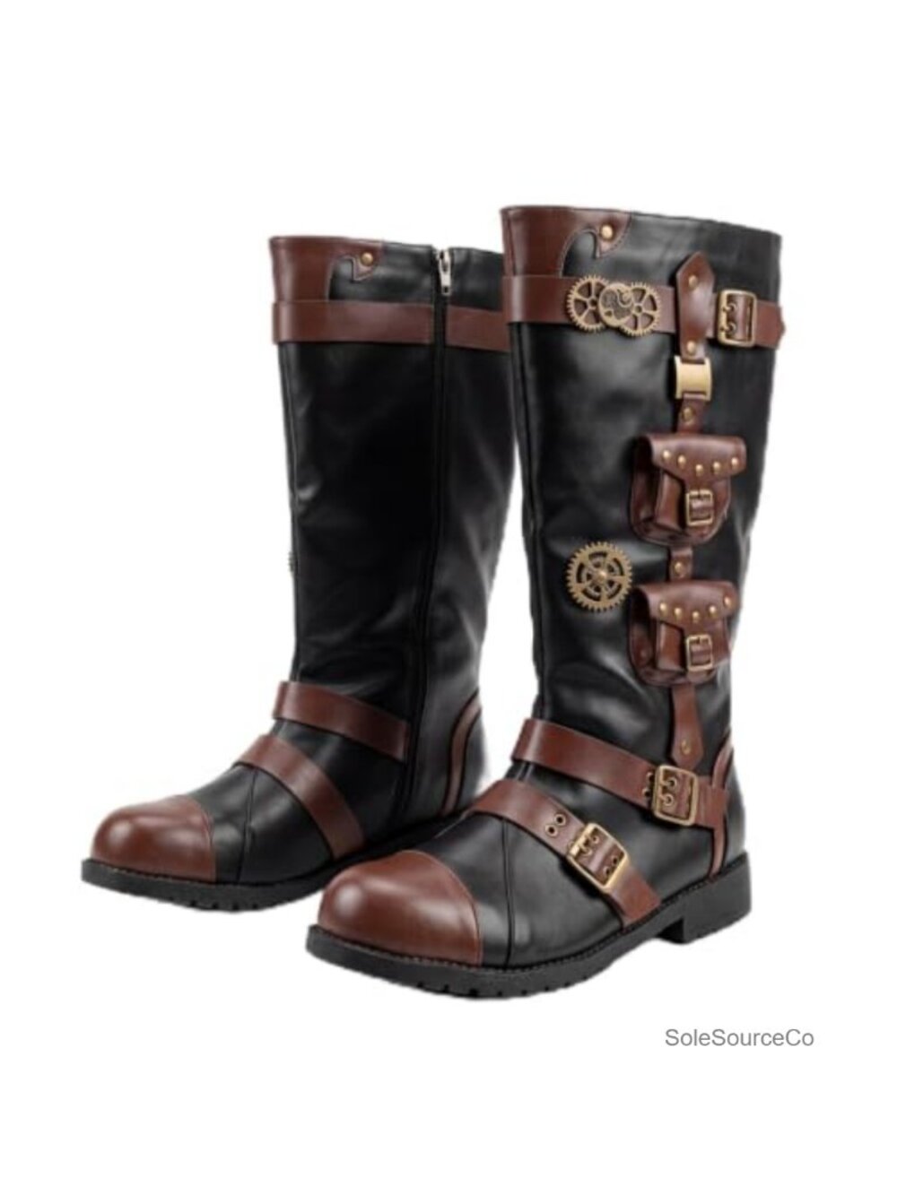 Men's Renaissance Boots Steampunk Medieval Pirate High Boots PU Leather